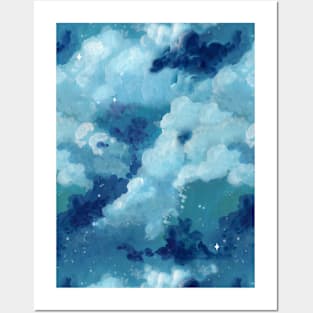 Summer night cloudy sky Posters and Art